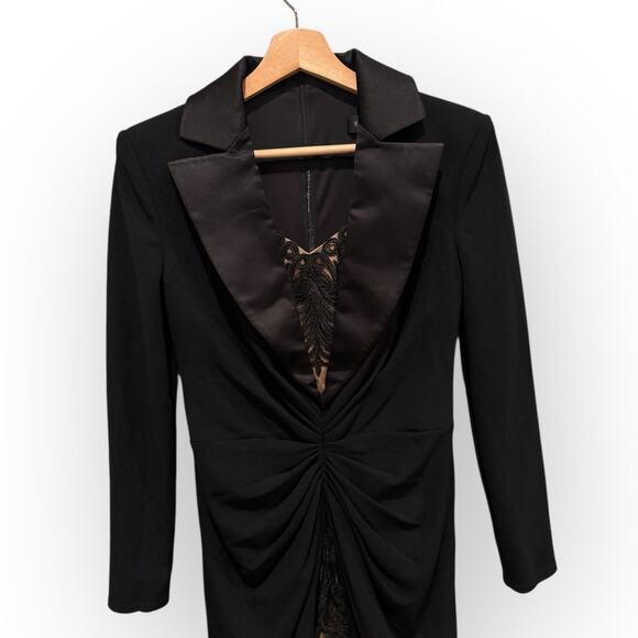 Tadashi Shoji Peekaboo Lace Panel Long Sleeve Cocktail Dress Size XS - Picture 7 of 12